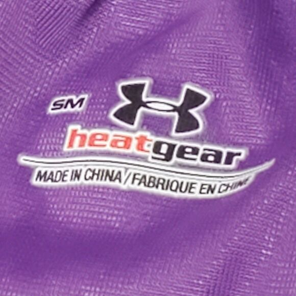 Under Armour Womens Sz Small Shorts Mesh Heatgear Drawstring Purple & Teal - Picture 4 of 5